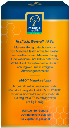 Manuka Health Lutschbonbons Ingwer Zitrone und Manuka Honig MGO 400+